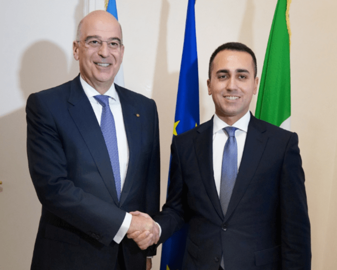 Συνάντηση Δένδια με Ιταλό ΥΠΕΞ: Λιβύη και East Med στο επίκεντρο Ο Νίκος Δένδιας με τον Λουίτζι Ντι Μάιο